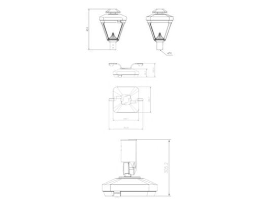 Aluminico esterno IP65 impermeabile 40w 60w 80w 100w 120w luce da giardino a LED per l'illuminazione del parco