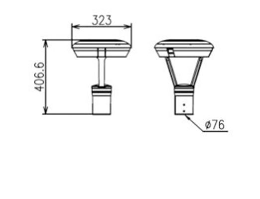 50W LED Post Top Lamp per l'Europa Tipo Villa Giardino con 3/5 e 4000K Temperatura del colore