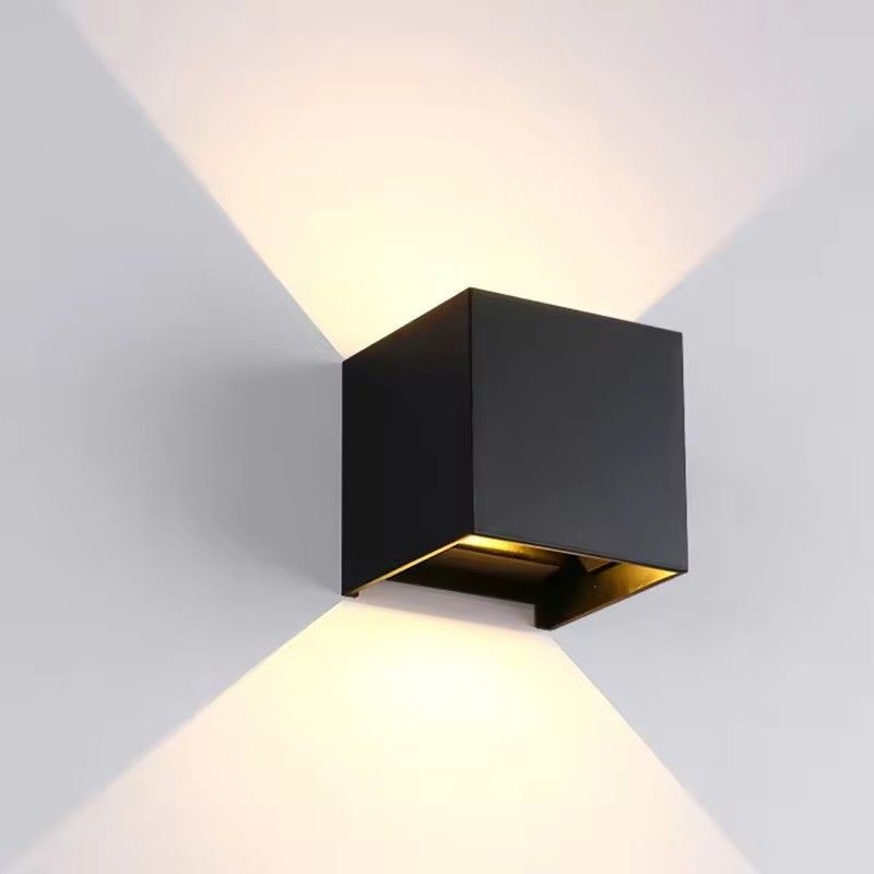 Lampada da parete LED impermeabile per esterni In alto e in basso Aluminio esterno Modern Cube Garden Light